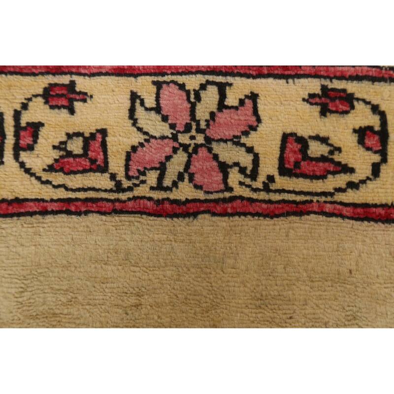 Geometric Oriental Wool Gabbeh Kashkoli Area Rug Hand-knotted Carpet - 1'11" x 2'6"