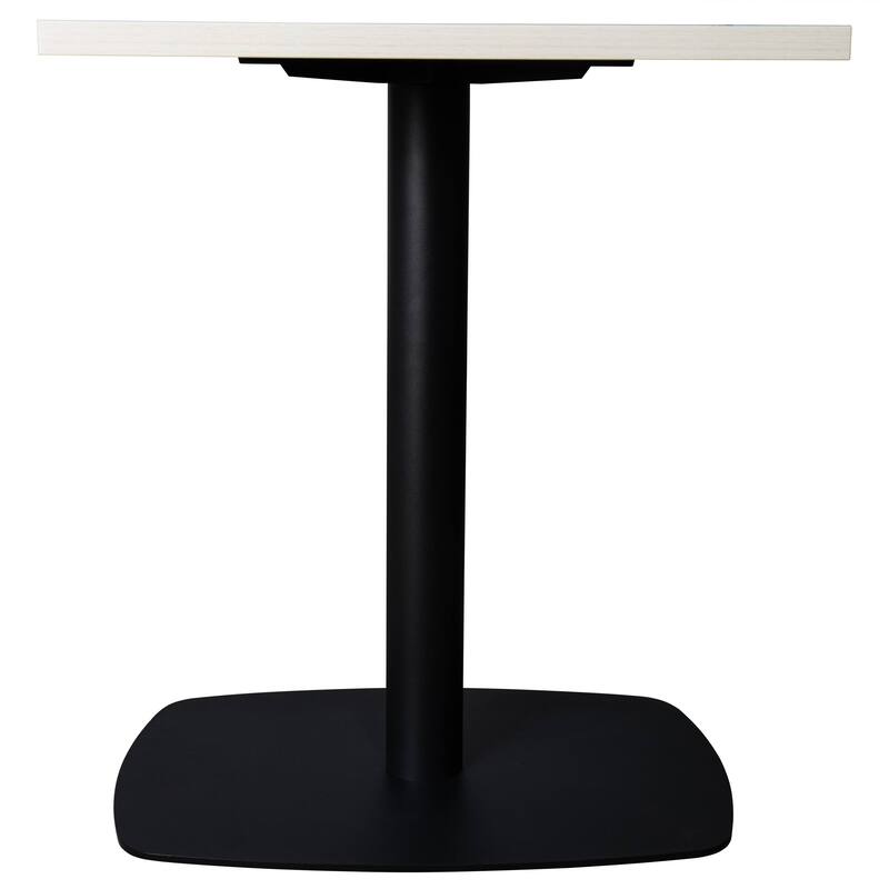 Vail Square Dining Table with 24 in. MDF Tabletop in Black Stainless Steel Square Base Accent Kitchen Table