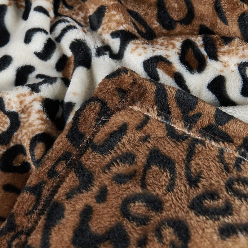 Lightweight Printed Safari Animal Flannel Fleece Blanket