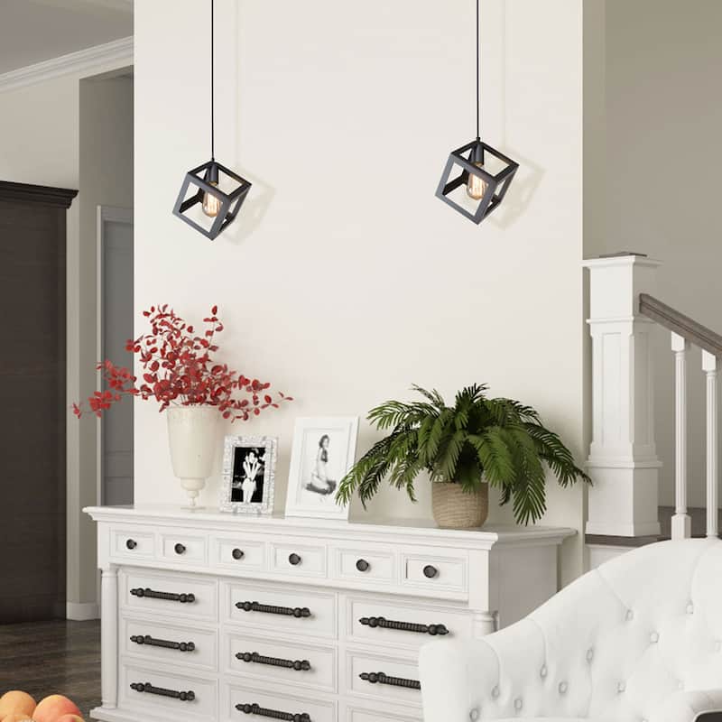 Carbon Loft Modern Farmhouse Black 1-Light Pendant Light - D6.3"*H10.2"
