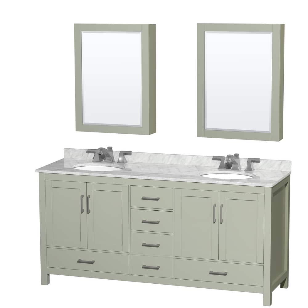 Wyndham Collection Sheffield Double Vanity Set, Medicine Cabinets
