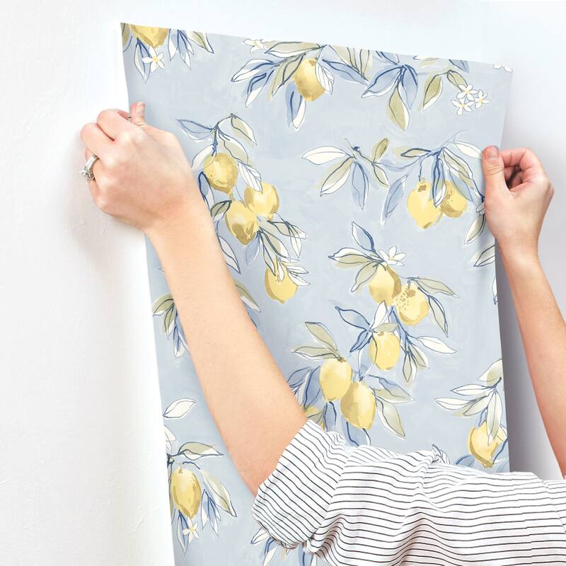 Chesapeake Lemonade Light Blue Citrus Wallpaper