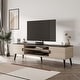 preview thumbnail 15 of 38, Manhattan Comfort Haley 70.9" Mid-Century Modern TV Stand Black Marble