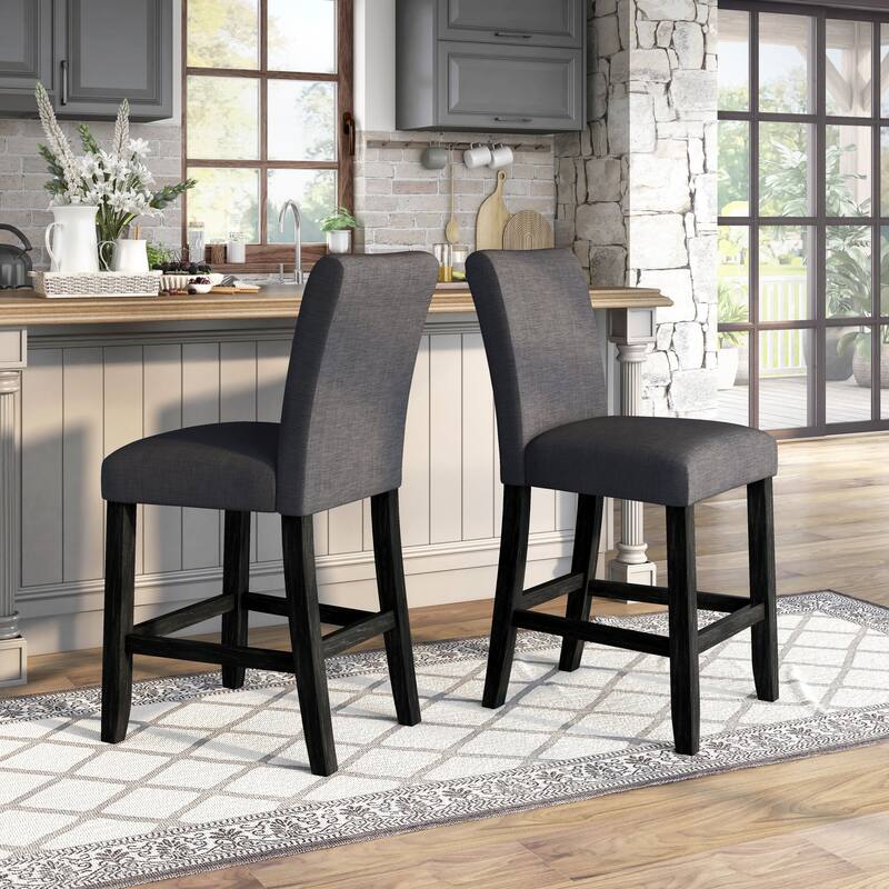Shap Rustic Linen Counter Height Chairs (Set of 2) by Furniture of America