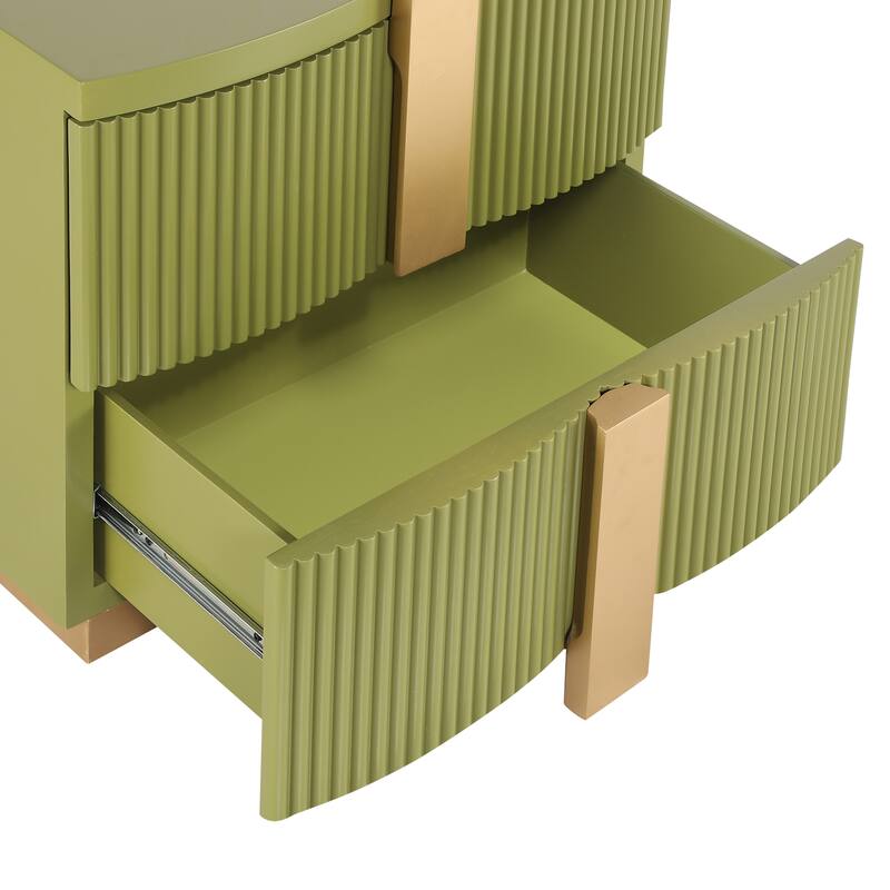 Christopher Knight Home - Lunera Modern Storage Nightstand with Fluted Design and Heavy Duty Base