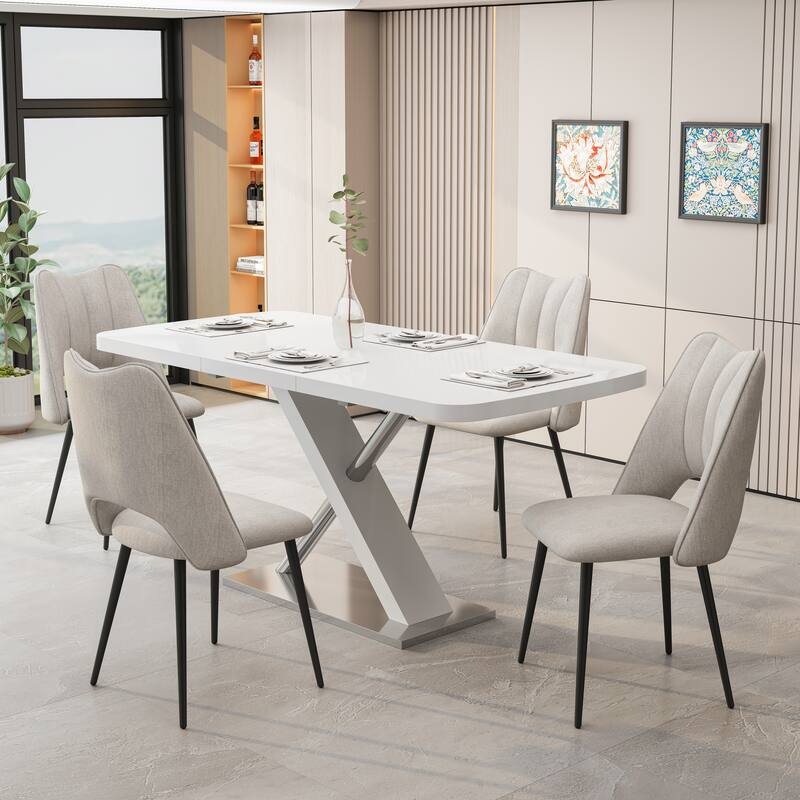 4-Chair Set Combination, Modern and Simple, With High Resilience Filling, Metal Legs, Adjustable Feet