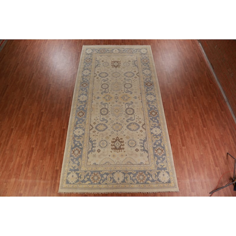 Earth Tone Oushak Indian Large Rug Handmade Wool Carpet - 8'1" x 15'8"