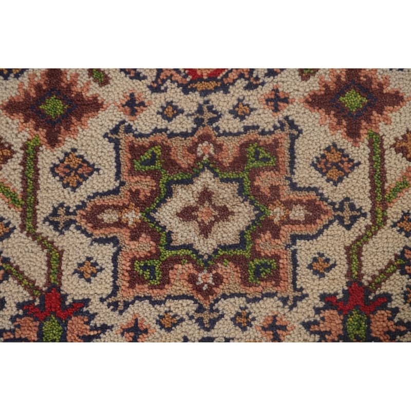 Beige Kazak Runner Rug Hand-Knotted Wool Carpet - 2'7"x 8'1"