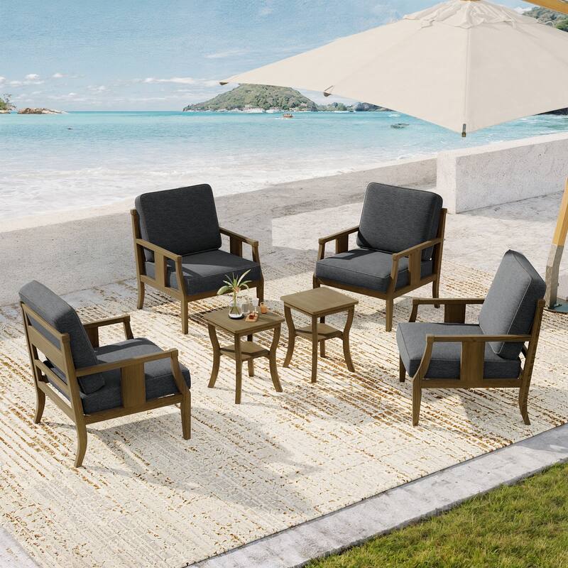 Patio Conversation Sets with Side Table(Set of 6)