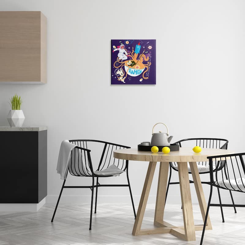 Stupell Whimsical Ramen in Space Canvas Wall Art Design By Juliet Rose Philips
