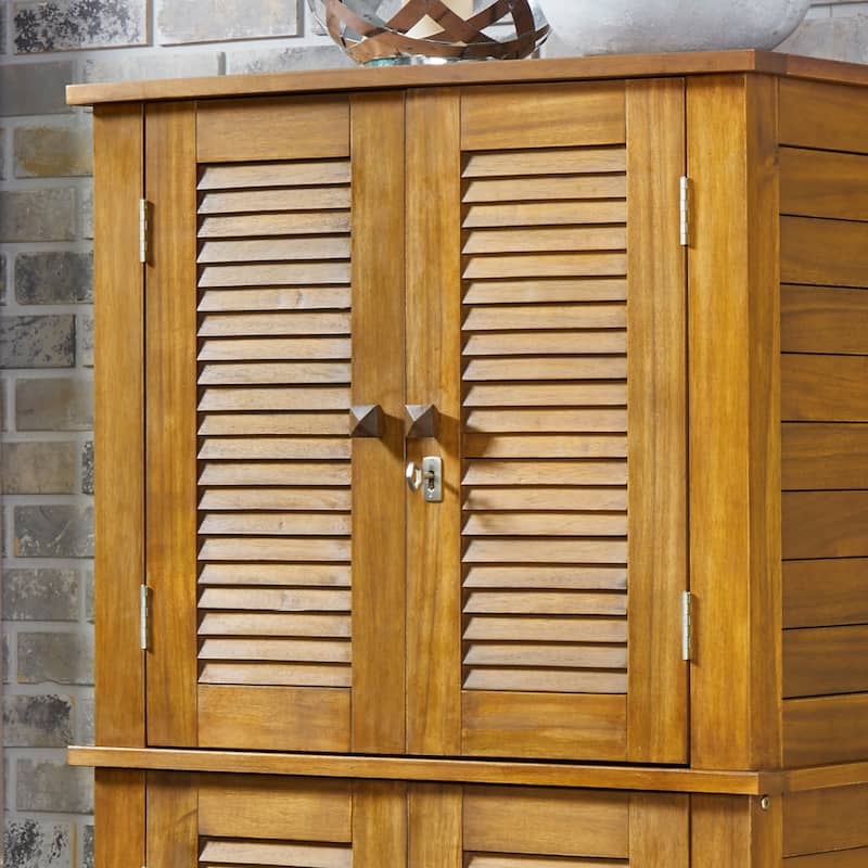 Homestyles Maho Brown Wood Outdoor Storage Cabinet