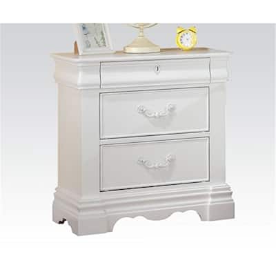 Nightstand with 3 Drawers - Modern Storage Cabinet, 26" Wide, White Finish