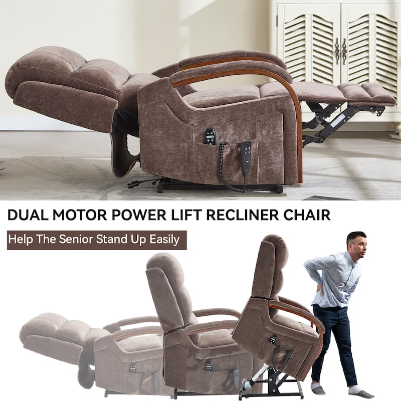 Chenille Lift Recliner Chair