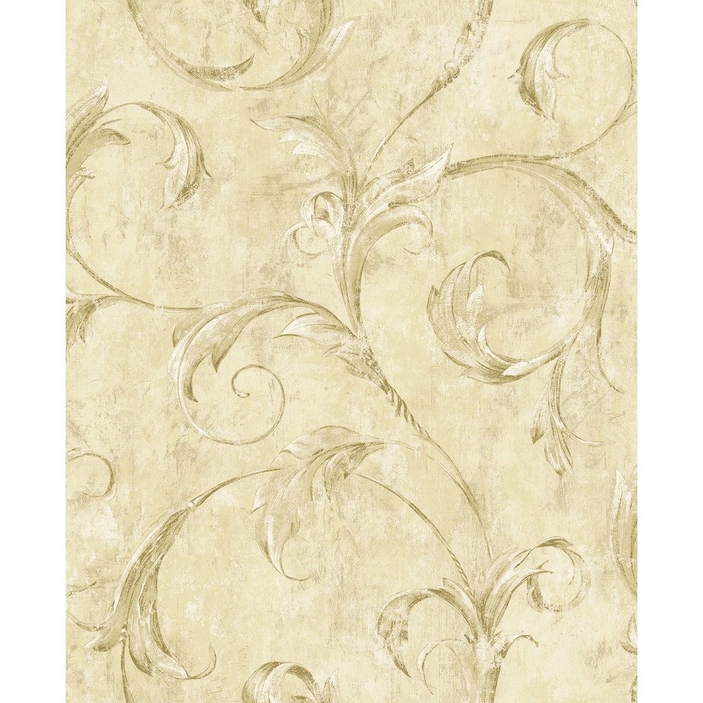 Seabrook Designs Creswell Scroll Unpasted Wallpaper