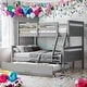 preview thumbnail 15 of 29, Twin over Full Bunk Bed with Ladder, Twin Size Trundle,Box Spring Not Required Grey