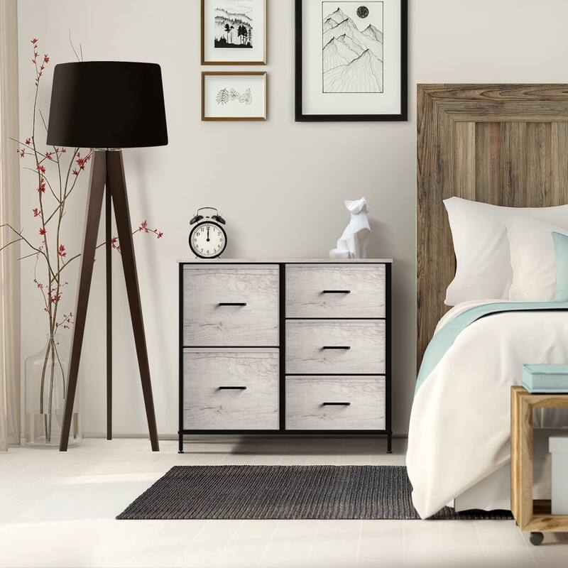 Dresser w/ 5 Drawers - Furniture Storage Tower Unit for Home, Bedroom