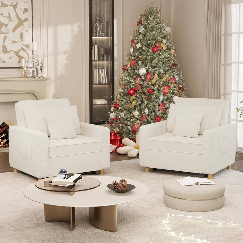 AECOJOY Adjustable Sleeper Chair Bed 3-in-1 Convertible Futon Sofa