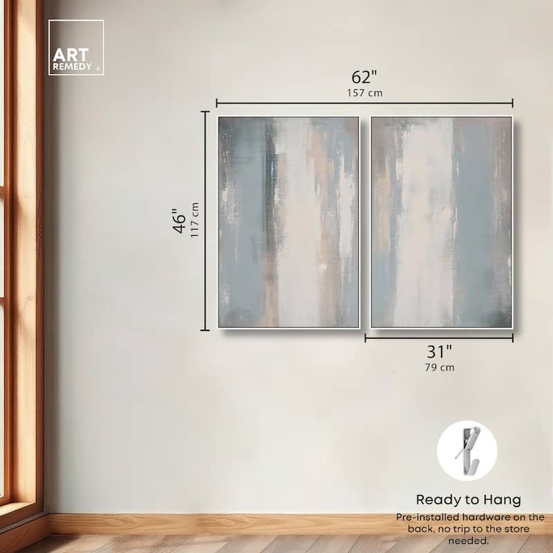 Neutral Ground Canvas Set of 2 by Art Remedy