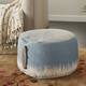 Mina Victory Ombre Boho Stonewash Ombre Indoor Pouf (20 -Inch x 20 -Inch) - 20" x 20" x 12" - Ocean Blue