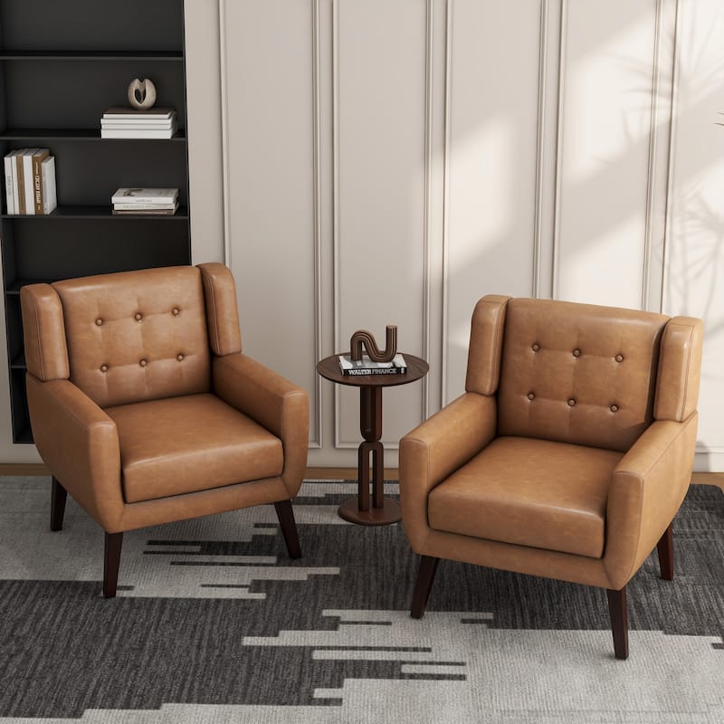 Cotton/ Linen Look Fabric Modern Accent Chair Armchair