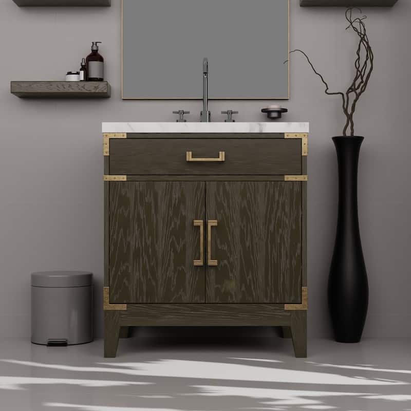 Laurel Bath Vanity with Carrara Marble Top and Sink