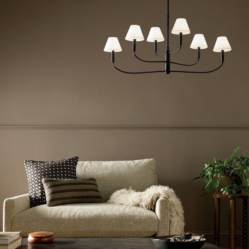 Eadie 41 Inch 6 Light Chandelier in Black