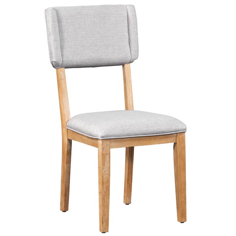 Mid-Century Modern Dining Table and Chair Set Small Apartment Dining Table and Chair Set with Trestle Table Base for Dining Room