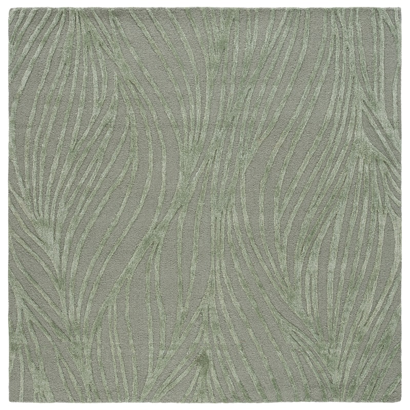 SAFAVIEH Handmade Glamour Fortunata Contemporary Wool Rug - 6' Square - Sage Green
