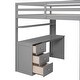 preview thumbnail 11 of 11, Full Wood Loft Bed with Desk, Wardrobe, Drawers & Safety Guardrails