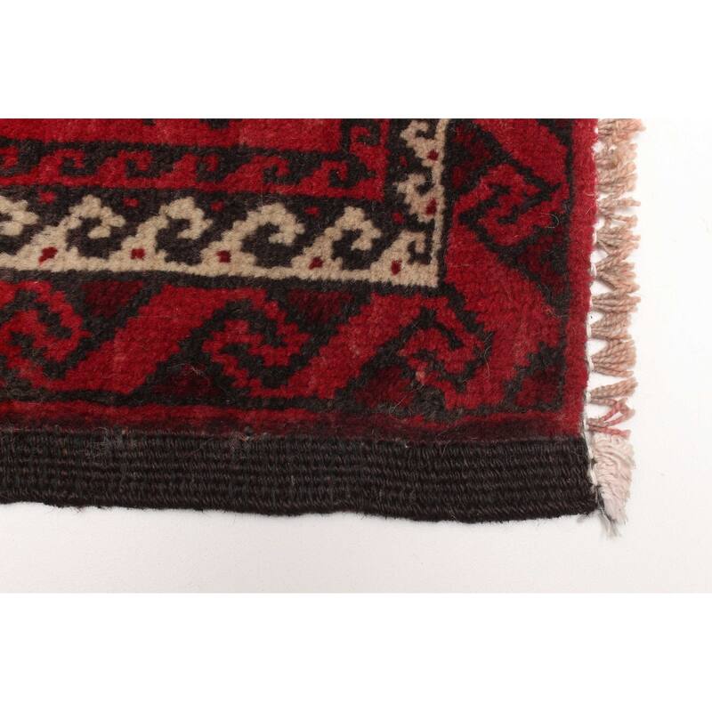 ECARPETGALLERY Hand-knotted Baluch Red Wool Rug - 3'5 x 6'8