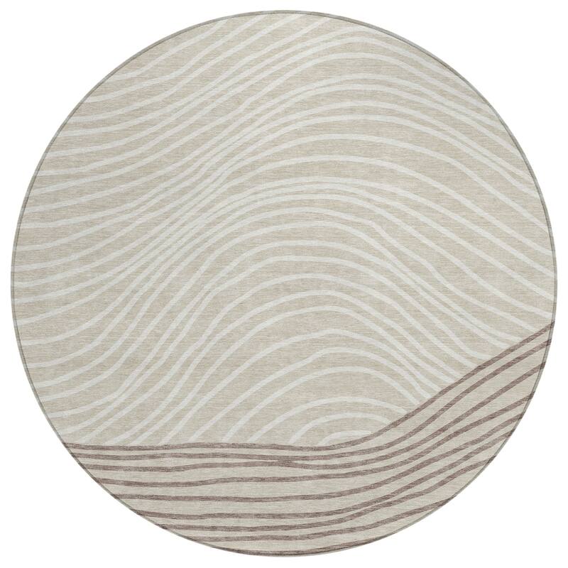 Machine Washable Indoor/ Outdoor Modern Arches Chantille Rug