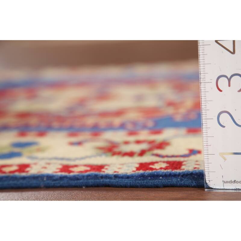 Blue Kazak Oriental Foyer Rug Hand-Knotted Wool Carpet - 2'8" x 4'0"