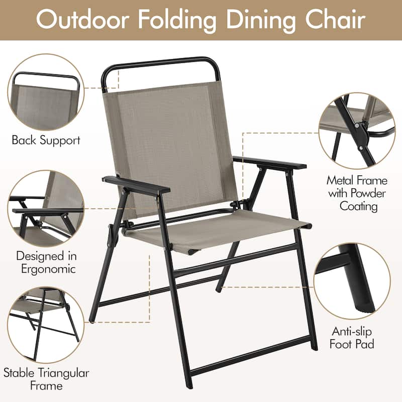 Yaheetech 2pcs Folding Dining Chairs All-weather Folding Lawn Chairs
