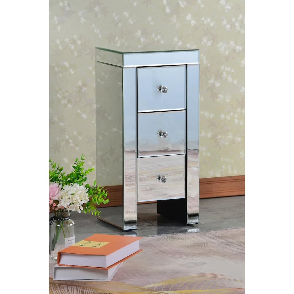 Tia Modern Mirror Narrow Nightstand Small