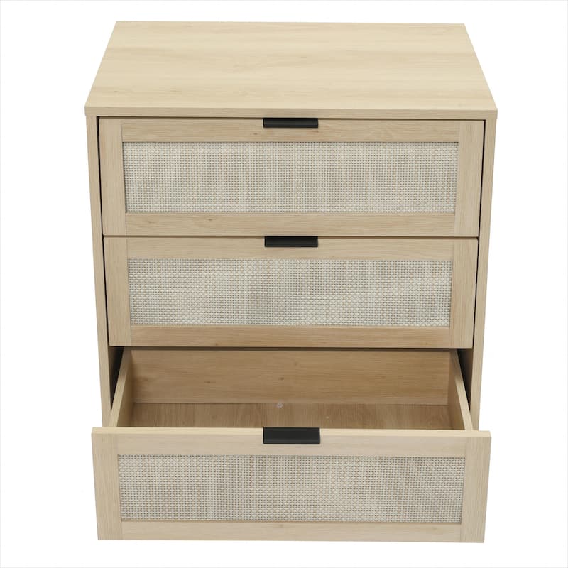 GEITIN 3 Drawers Storage Cabinet with Wood Legs
