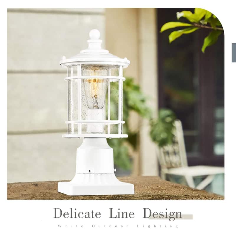 12.5 Inch Outdoor Post Light Lantern with Seeded Glass