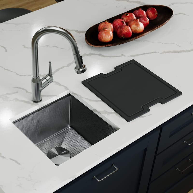 Matrix 17" Undermount Workstation 16 Gauge Single Bowl Stainless Steel Sink with Accessories