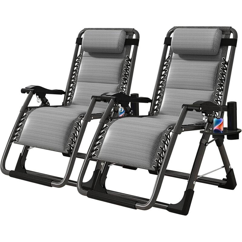 DoCred Zero Gravity Chair, Folding Lawn Chaise Recliner Lounge Chair