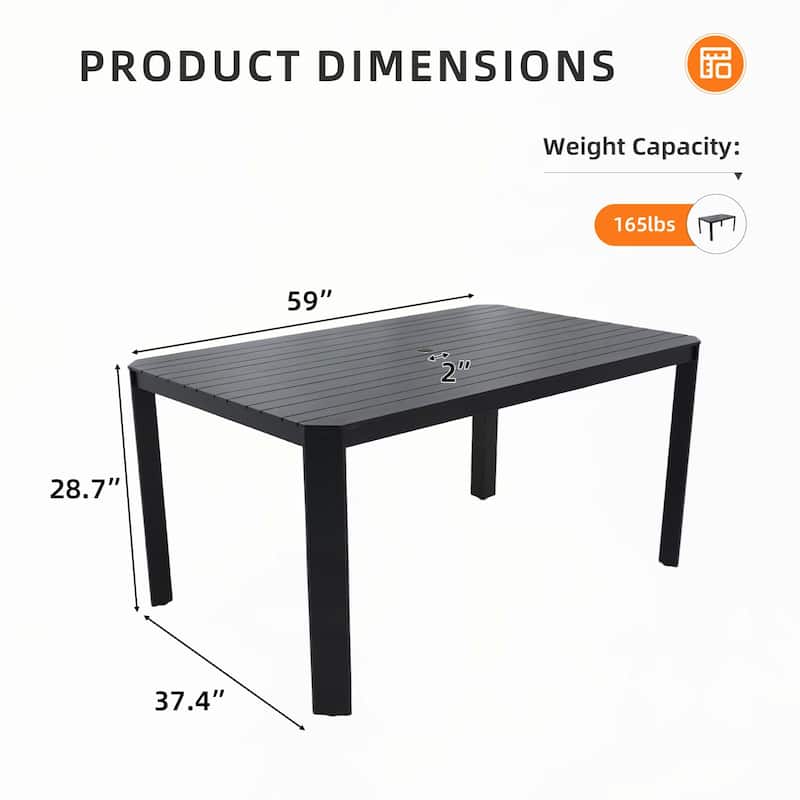 Modern Outdoor Aluminum Table