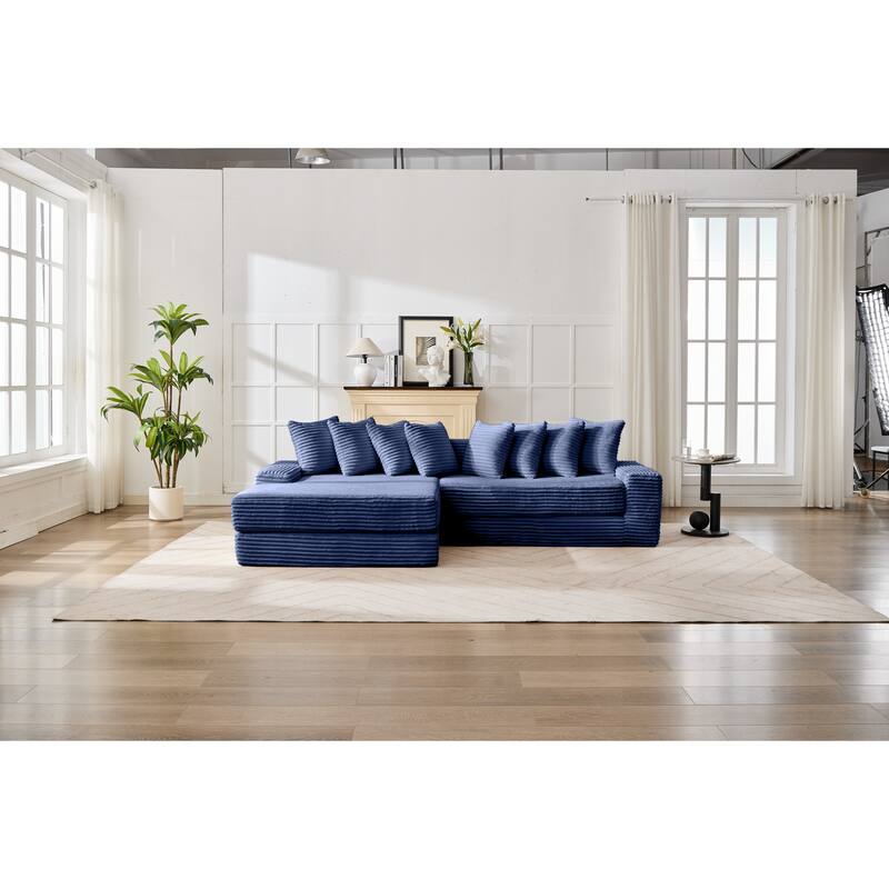 Convertible Corduroy Sofa Bed, Foldable Floor Couch, Space-Saving Sleeper Mattress Sofa, Multi-Functional Folding Bed