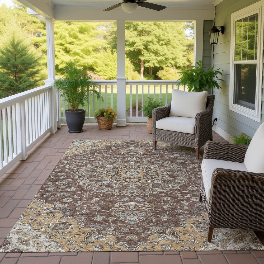 Machine Washable Indoor/ Outdoor Traditional Niko Chantille Rug