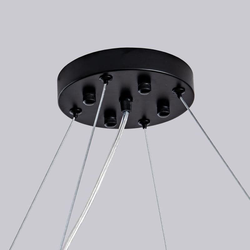 KAYLA 35in Dimmable Black Rectangle Crystal Chandelier - 35.4in