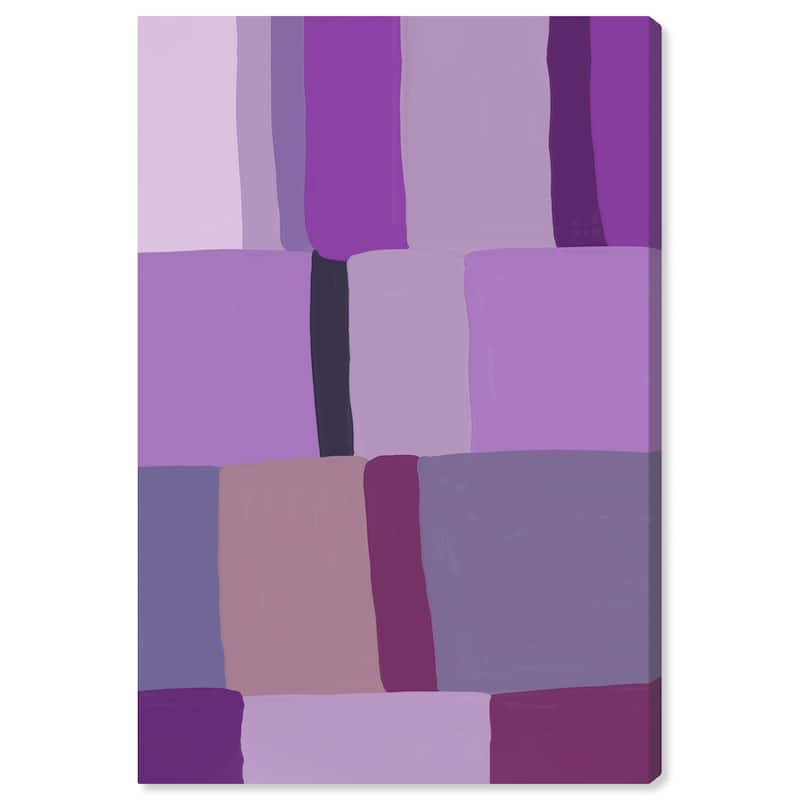 Wynwood Studio Canvas Abstract My Version of Plaid Fabric Purple and Modern & Contemporary Wall Art Canvas Print