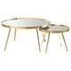 preview thumbnail 1 of 1, Kaelyn 2-Piece Round Mirror Top Nesting Coffee Table Gold