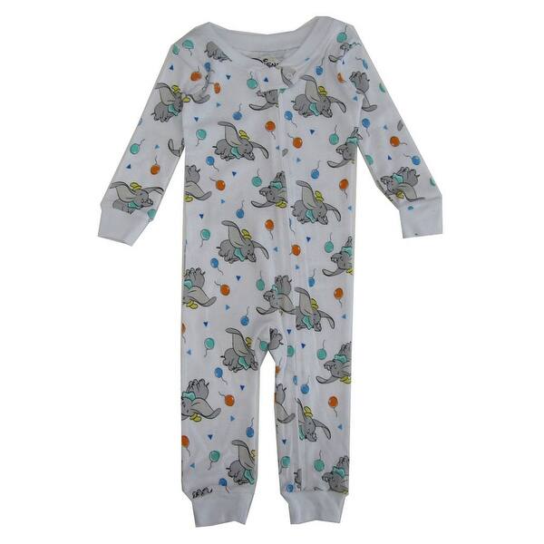 Shop Disney Unisex Baby White Dumbo Print Long Sleeve Footless