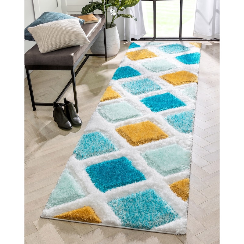 Well Woven San Francisco Posh Geometric Shag Area Rug
