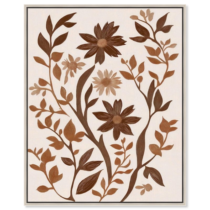 Sepia Sepal III Canvas by Art Remedy - Silver - 24" x 30"