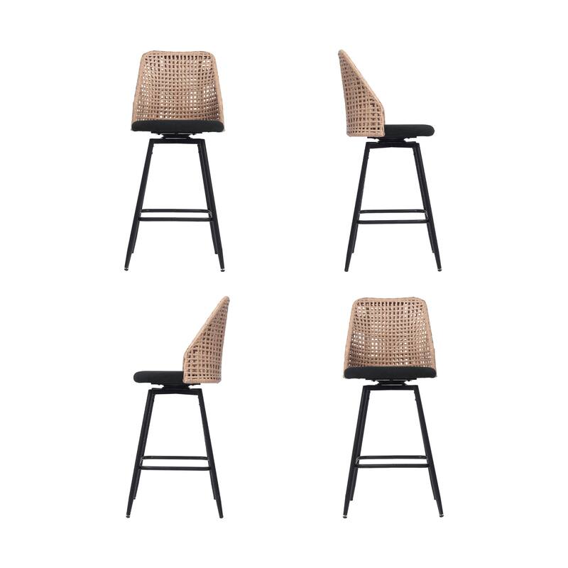28.8" Indoor Swivel Wicker Barstools