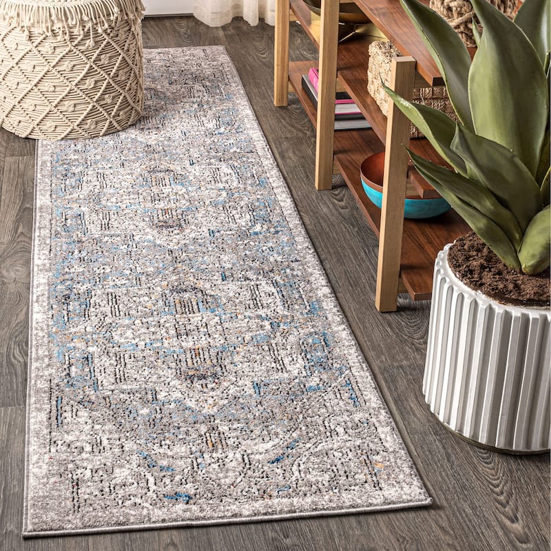 Maras Vintage Medallion Gray/Mustard/Turquoise Area Rug