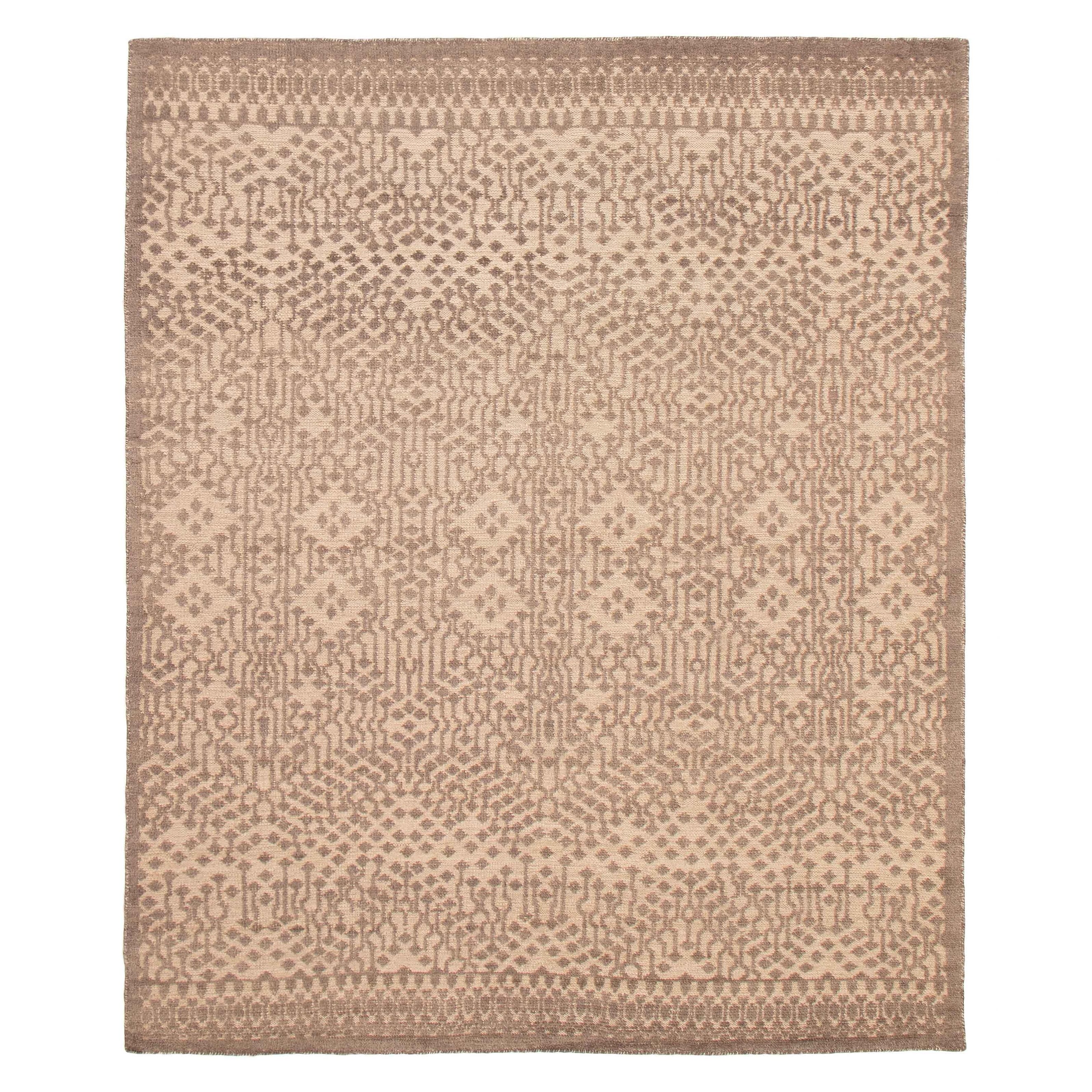 ECARPETGALLERY Hand-knotted Tangier Taupe Wool Rug - 7'10 x 9'7